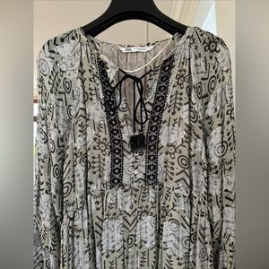 Zara metalic midi flowy moroccan inspired dress.